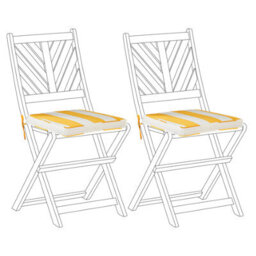 Beliani Set Of 2 Garden Chair Cushions Terni 37 X 34 Cm Yellow - thumbnail 4