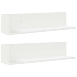 Berkfield Wall Shelves 2 Pcs White 75X16.5X16.5 Cm Engineered Wood - thumbnail 2