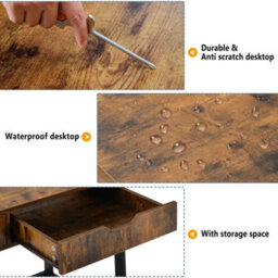 Btm Computer Desk Dressing Table With Two Drawers Work Table Home Office Table Industrial - thumbnail 3
