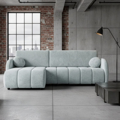 Zara L 2R+Lc Universal Corner Sofa Bed With Storage Light Grey - image 1
