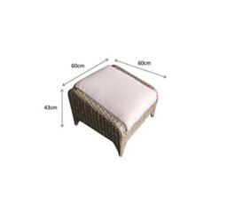 Signature Weave Sarah Wicker Ottoman Footstool Seat Furniture Beige & Cushion