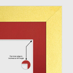 AK Frames 12X12 Gold Sleek Multi Photo Frame With Crimson Mount - Holds 4 Apertures (4X) 6X4 Photos - thumbnail 7