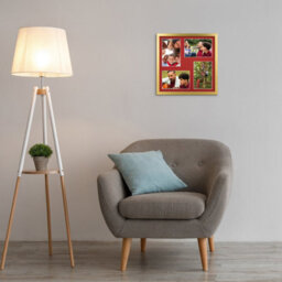 AK Frames 12X12 Gold Sleek Multi Photo Frame With Crimson Mount - Holds 4 Apertures (4X) 6X4 Photos - thumbnail 3