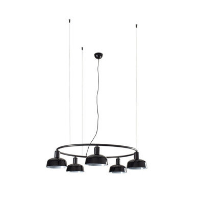 Luminosa Lighting Luminosa Tatawin Small 5 Light Cylindrical Pendant Ceiling Light Satin Black - image 1