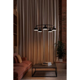 Luminosa Lighting Luminosa Tatawin Small 5 Light Cylindrical Pendant Ceiling Light Satin Black - thumbnail 3