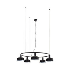 Luminosa Lighting Luminosa Tatawin Small 5 Light Cylindrical Pendant Ceiling Light Satin Black