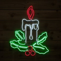 Samuel Alexander 72Cm Light Up Neon Flex Effect Christmas Candle Decoration With Multi-Coloured Leds - thumbnail 8
