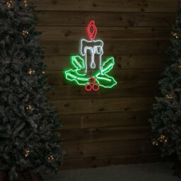 Samuel Alexander 72Cm Light Up Neon Flex Effect Christmas Candle Decoration With Multi-Coloured Leds - thumbnail 2