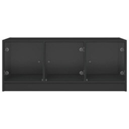 Walplus Coffee Table With Glass Doors Black 102X50X42 Cm - thumbnail 6