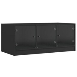 Walplus Coffee Table With Glass Doors Black 102X50X42 Cm - thumbnail 2