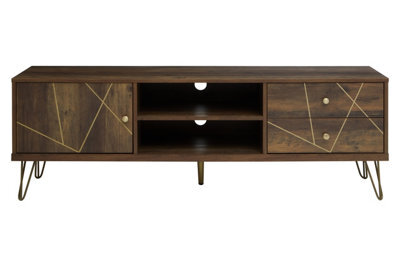Orsina Sturdy Design Media Unit, Sturdy Construction Of Wooden Tv Stand With Storage, Versatile Living Room Tv Unit - image 1