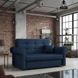 Viva Ii Sofa Bed With Sleeping Function Bedding Storage Hydrophobic Fabric Metal Legs 148X85X98Cm Blue - thumbnail 1