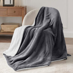 Ameha Grey Sherpa Blanket Soft Plush Skin-Friendly Fleece Throw Thick And Cozy For Sofa Bed And Travel Single 150X200 Cm - thumbnail 8