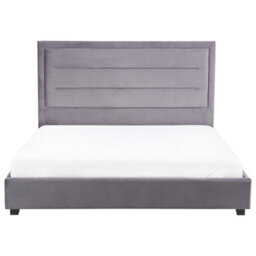 Beliani Bed Velvet Rouen 160 X 200 Cm (Eu King Size) Dark Grey - thumbnail 4