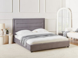 Beliani Bed Velvet Rouen 160 X 200 Cm (Eu King Size) Dark Grey - thumbnail 2