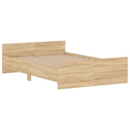 Berkfield Bed Frame With Headboard And Footboard Sonoma Oak 120X200 Cm - thumbnail 3