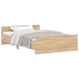 Berkfield Bed Frame With Headboard And Footboard Sonoma Oak 120X200 Cm - thumbnail 2