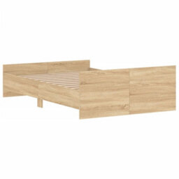Berkfield Bed Frame With Headboard And Footboard Sonoma Oak 120X200 Cm - thumbnail 6