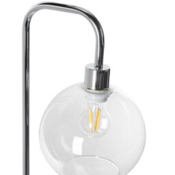 Beliani Silver-Plated Floor Lamp With Glass Shade, Modern Living Room Lighting, 164Cm - thumbnail 3