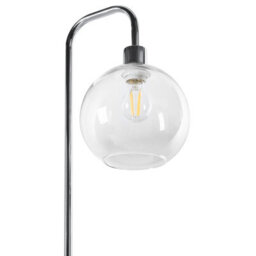Beliani Silver-Plated Floor Lamp With Glass Shade, Modern Living Room Lighting, 164Cm - thumbnail 4