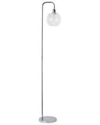 Beliani Silver-Plated Floor Lamp With Glass Shade, Modern Living Room Lighting, 164Cm - thumbnail 2