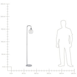 Beliani Silver-Plated Floor Lamp With Glass Shade, Modern Living Room Lighting, 164Cm - thumbnail 8