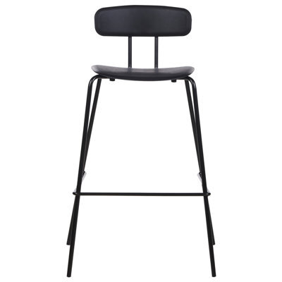 Wyld And Coco Set Of 2 Black Counter-Height Bar Stools With Synthetic Seats And Powder-Coated Iron Legs - image 1