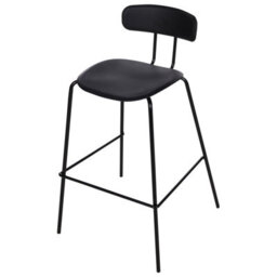 Wyld And Coco Set Of 2 Black Counter-Height Bar Stools With Synthetic Seats And Powder-Coated Iron Legs - thumbnail 6