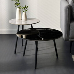 Oakham Ardmore Set Of Side Tables In Grey And Black - thumbnail 2