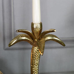 Melody Maison Gold Metal Palm Tree Candle Holder - thumbnail 3