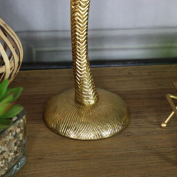 Melody Maison Gold Metal Palm Tree Candle Holder - thumbnail 4