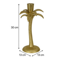 Melody Maison Gold Metal Palm Tree Candle Holder - thumbnail 7