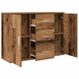 Berkfield Sideboard Old Wood 90X29.5X65 Cm Engineered Wood - thumbnail 9