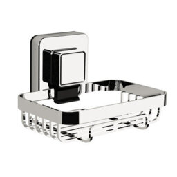 Showerdrape Pushloc Chrome Steel Suction Wall Mounted Soap Basket - thumbnail 3
