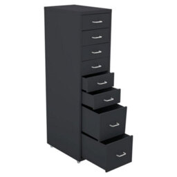 Living And Home Black 109.1Cm H 8 Drawer Metal Movable Office Storage File Cabinet With Wheels - thumbnail 8