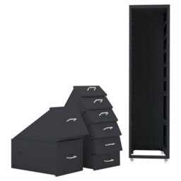 Living And Home Black 109.1Cm H 8 Drawer Metal Movable Office Storage File Cabinet With Wheels - thumbnail 6
