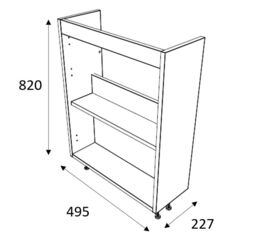 Ashford Slimline Matt Pink Double Freestanding Bathroom Vanity Unit (H) 820mm (W) 500mm - thumbnail 2