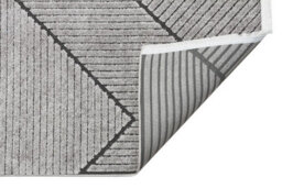 Charcoal Outdoor Rug, Geometric Striped Stain-Resistant Rug For Patio Decks, 3mm Modern Outdoor Area Rug-190Cm X 290Cm - thumbnail 5