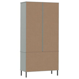 Berkfield Bookcase With Metal Legs Grey 85X35X172.5 Cm Solid Wood Oslo - thumbnail 7