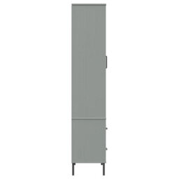 Berkfield Bookcase With Metal Legs Grey 85X35X172.5 Cm Solid Wood Oslo - thumbnail 6