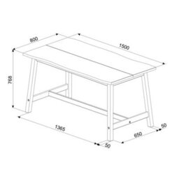 Core Products Corona Grey Live Edge Large Dining Table H76.0Cm X W150.0Cm X D80.0Cm - thumbnail 3
