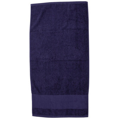 Towel City Printable Border Hand Towel Navy (One Size) - image 1