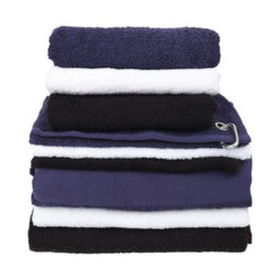 Towel City Printable Border Hand Towel Navy (One Size) - thumbnail 2
