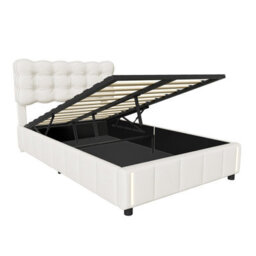 4Ft Ottoman Bed Frame 120X190 With Led Lights,velvet Storage Bed Frame - thumbnail 8