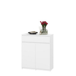 Arte White Simply 2 Hallway Cabinet W92Cm X H107Cm X D40Cm - Bright And Timeless Design - thumbnail 3