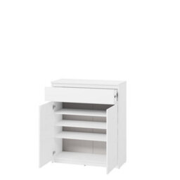 Arte White Simply 2 Hallway Cabinet W92Cm X H107Cm X D40Cm - Bright And Timeless Design - thumbnail 2