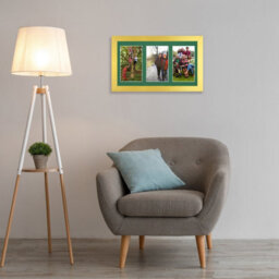 AK Frames 40X20Cm Gold Modern Multi Photo Frame With Emerald Mount - Holds 3 Apertures (3X) 6X4 Photos - thumbnail 3