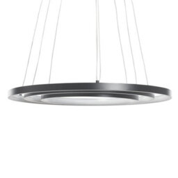 Beliani 3-Ring Matte Black Aluminium Pendant Lamp With Integrated Led, Adjustable Height, 50Cm Diameter - thumbnail 5