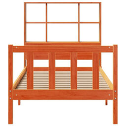 Berkfield Bookcase Bed Without Mattress Wax Brown 75X190 Cm Small Single Solid Wood Pine - thumbnail 4