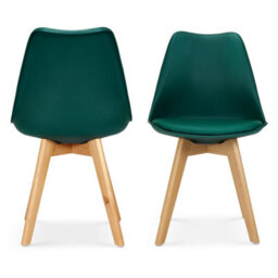 Bravich Rocco Tulip Dining Chair - Dark Green - Set Of 2 - thumbnail 1